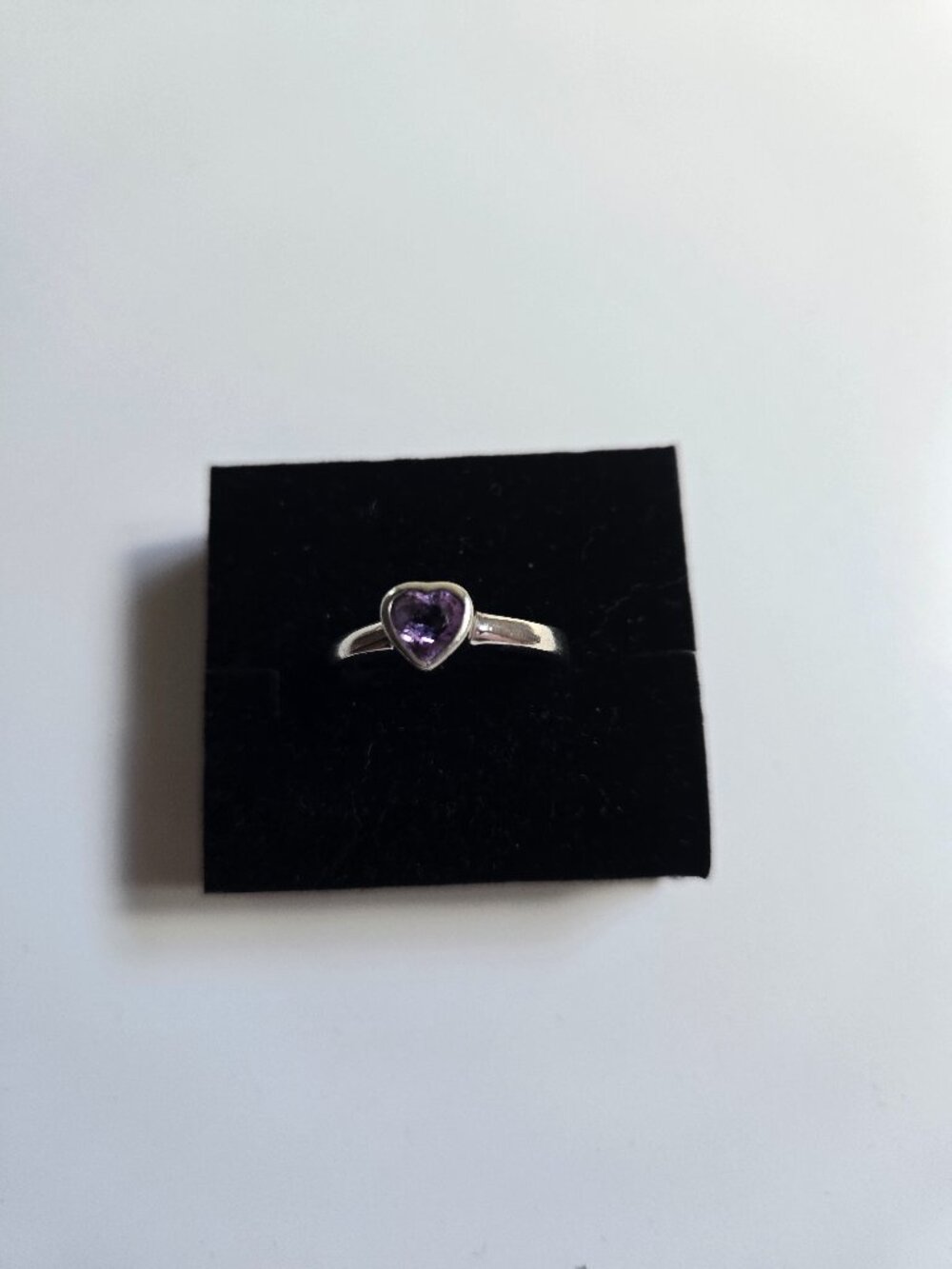 Silver ring with purple amethyst
